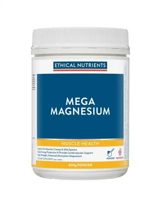 Ethical Nutrients Mega Magnesium Powder Raspberry 450g
