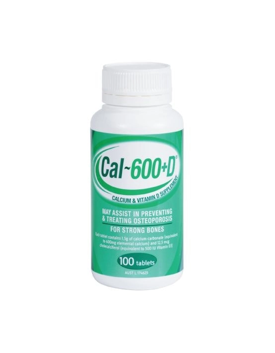 Cal 600 + D Calcium Supplement Tablets 100