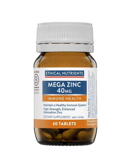 Ethical Nutrients Mega Zinc 40mg 60 Tablets