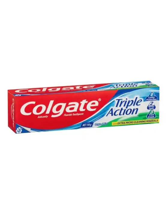 Colgate Triple Action Cavity Protection Fluoride Original Mint Toothpaste 110g