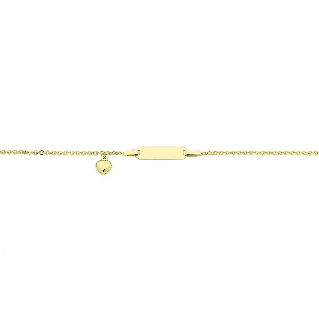 Children's 9ct Yellow Gold Silver Infused Heart ID Bracelet