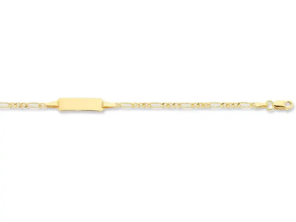 16cm Children's 9ct Yellow Gold Silver Infused ID Bracelet