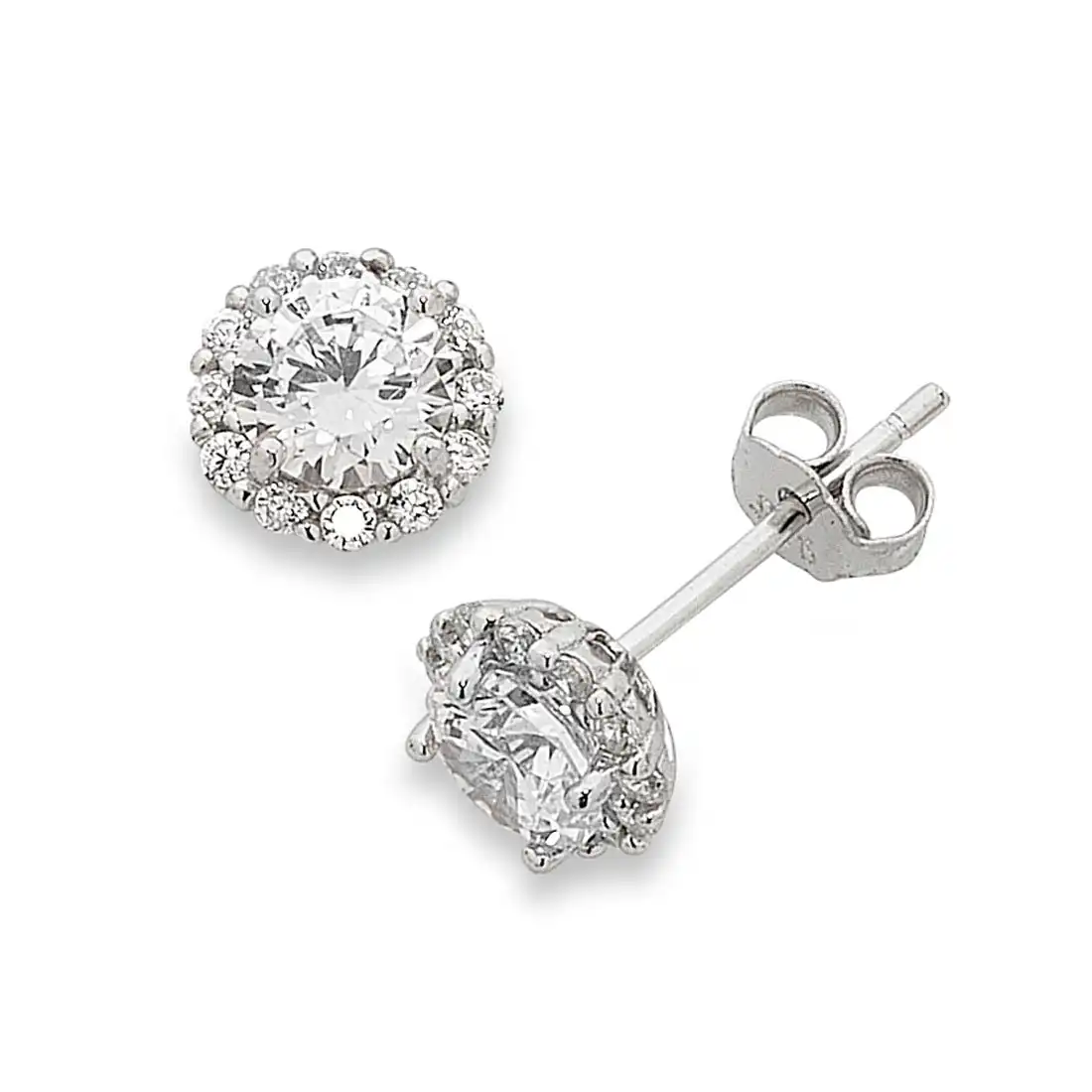 5mm Sterling Silver Cubic Zirconia Earrings