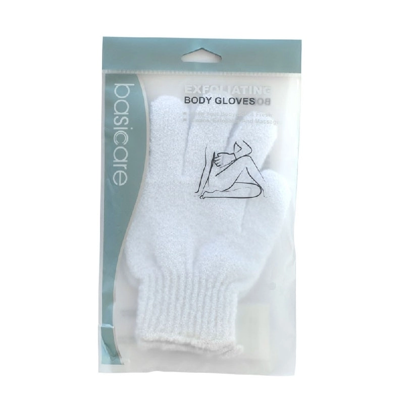 Basicare Exfoliating Body Gloves White