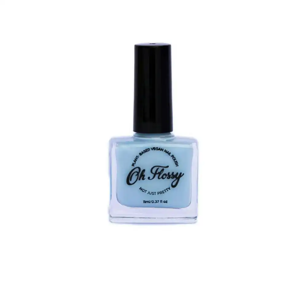 Oh Flossy Childrens Kids Kind Cream Blue Plant Based Nail Polish