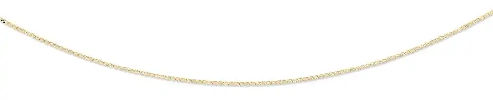 9ct Yellow Gold Silver Infused Anchor Chain Necklace 45cm