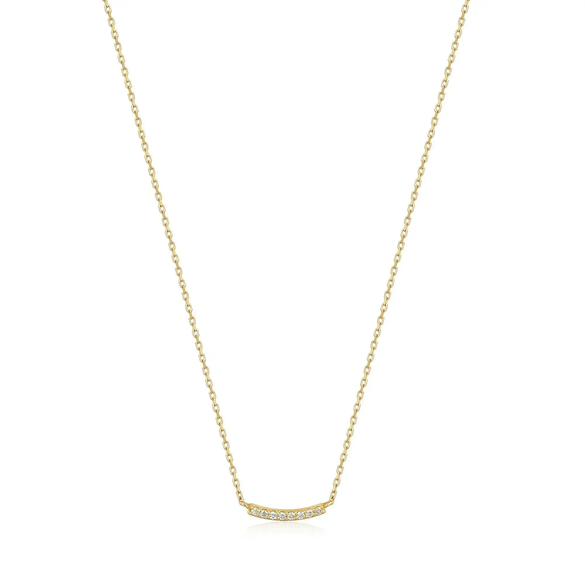 Ania Haie 14kt Gold Magma Curve Diamond Necklace