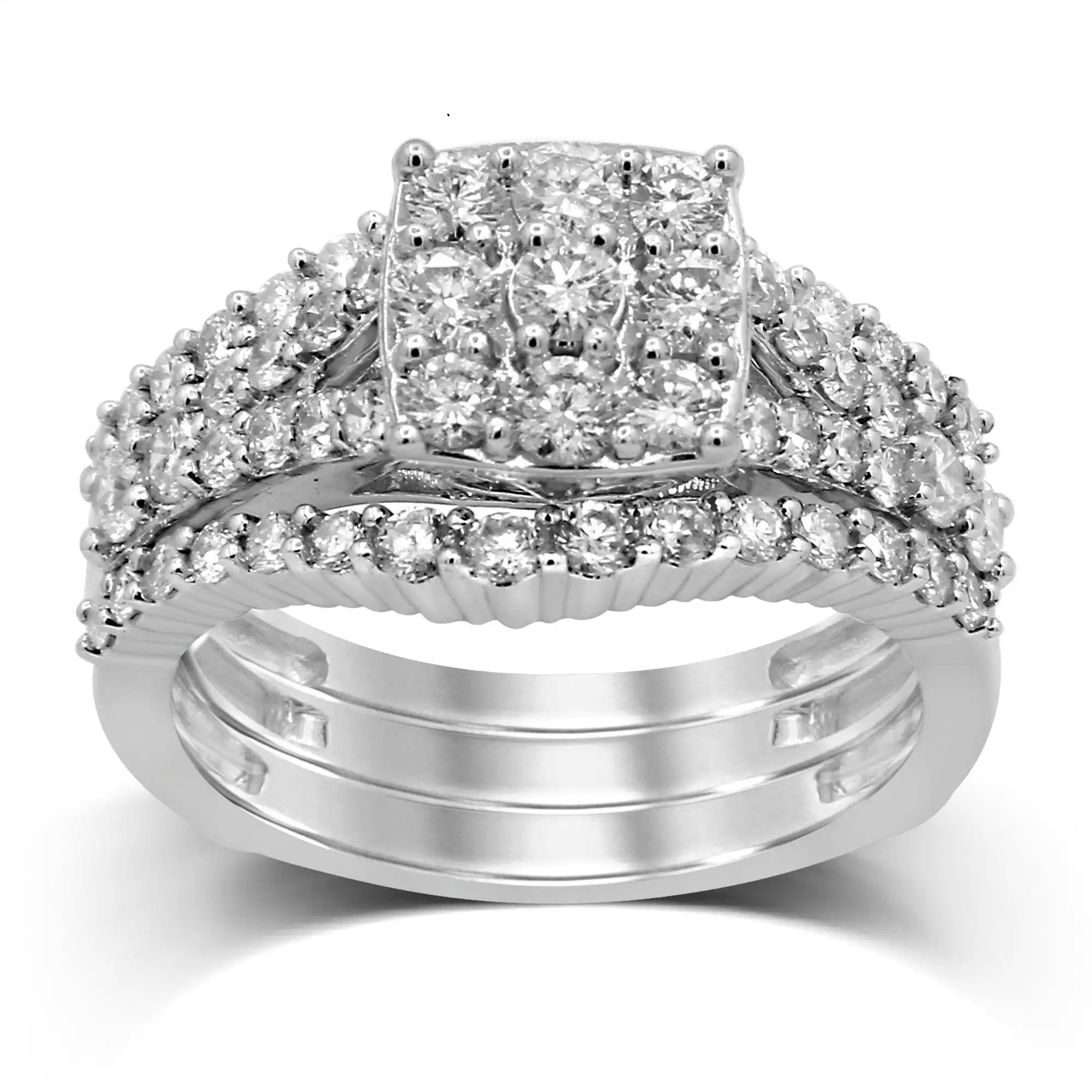 Three Ring Set with 1.30ct of Diamonds in 9ct White Gold