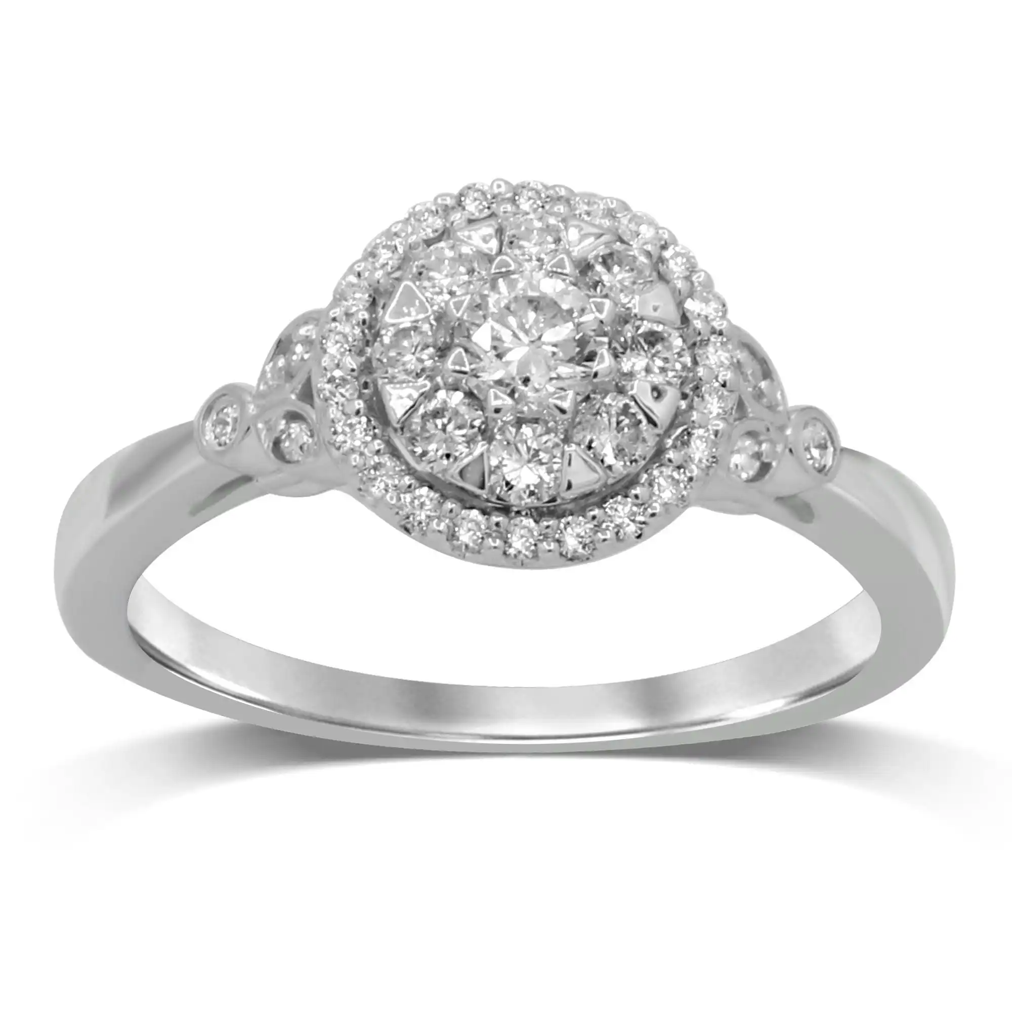 Brilliant Illusion Halo Ring with 0.45ct of Diamonds in 9ct White Gold