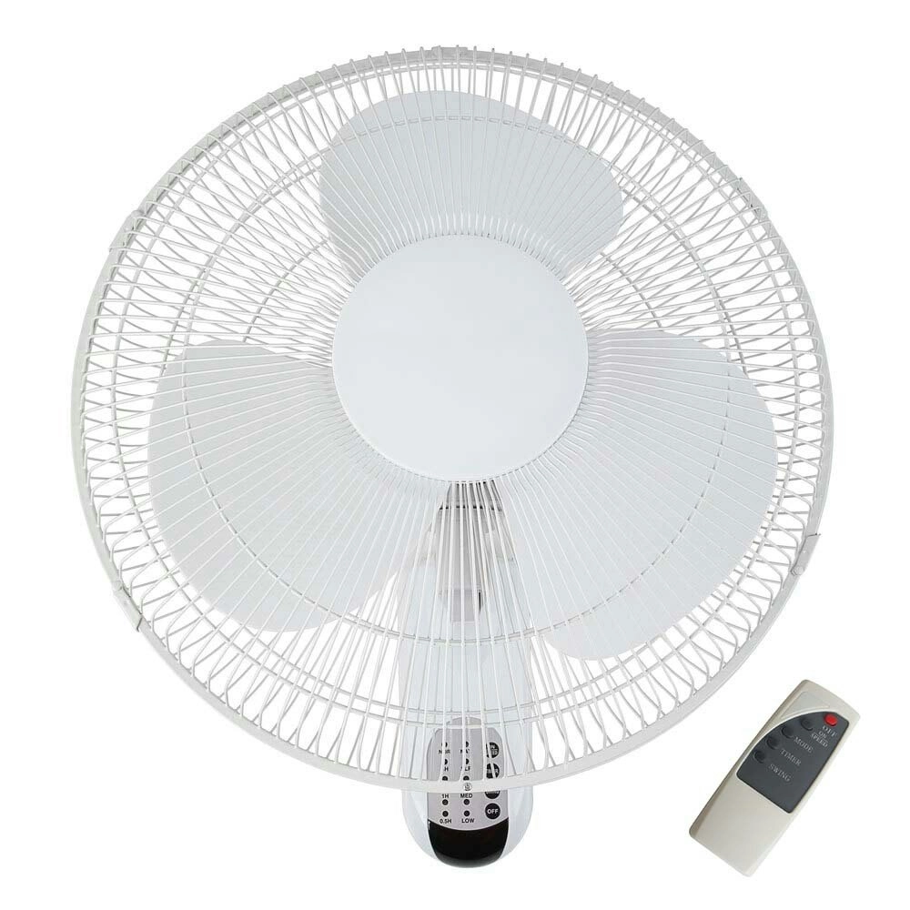 Heller 40cm Wall Mounted 3 Speed Air Cooling Fan w/ Remote Control/Timer White