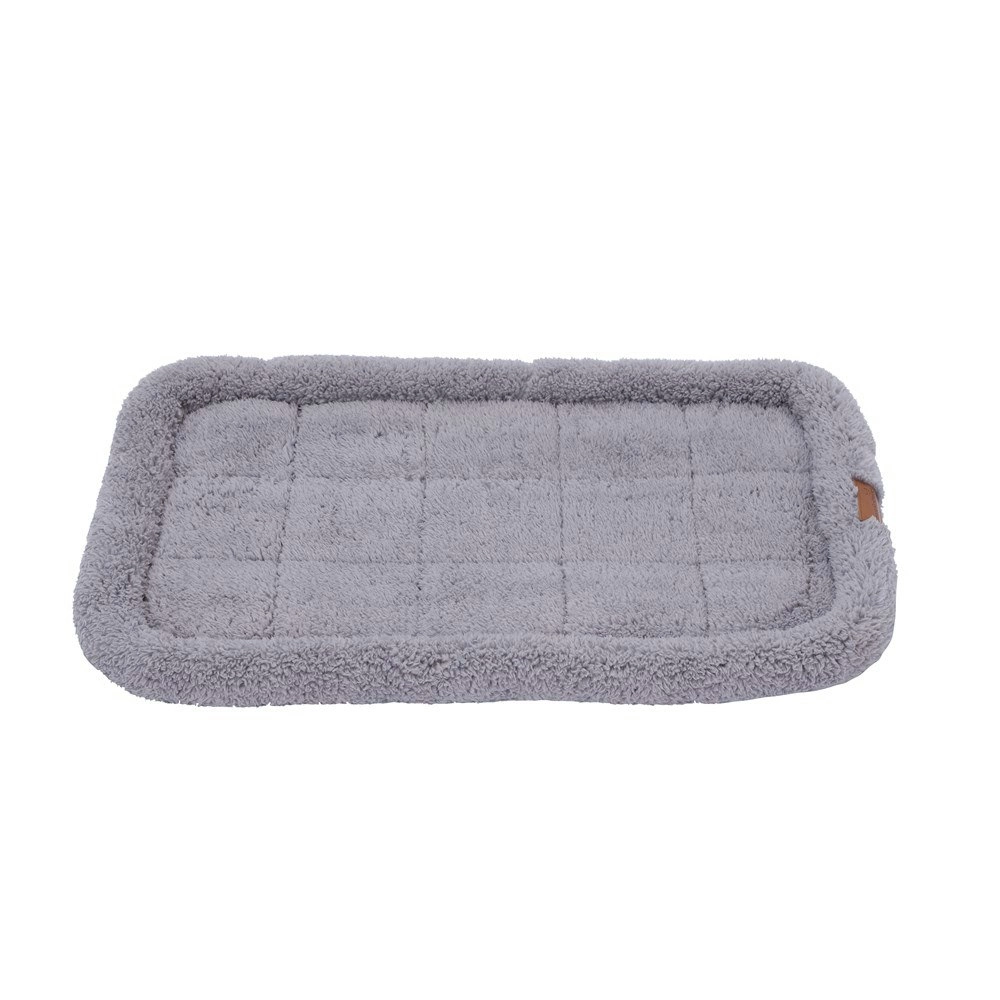 Paws & Claws Sherpa Crate/Carrier Cushion/Mattress Pet Dog 75x45cm Medium GRY