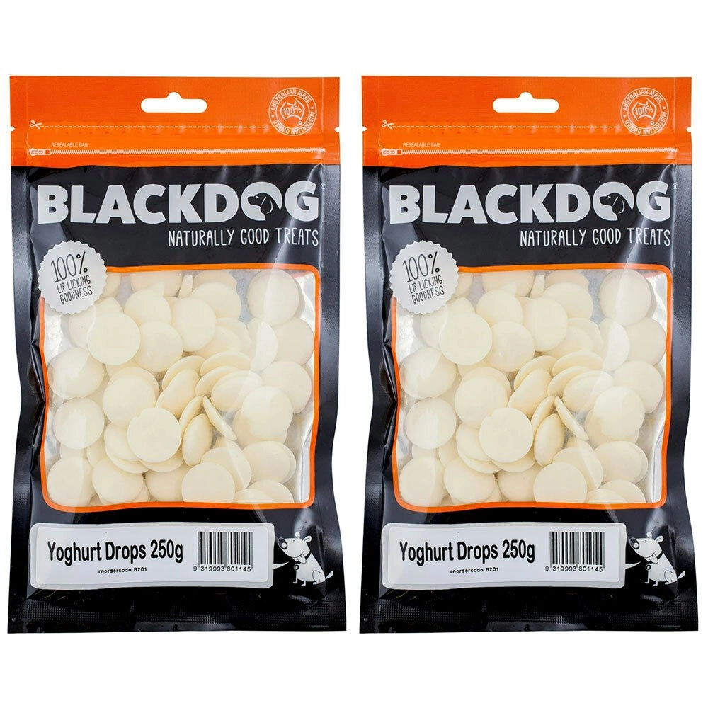 2x Blackdog 250g Naturally Good Pet/Dog Yoghurt Drops Healthy Treats/Food/Reward