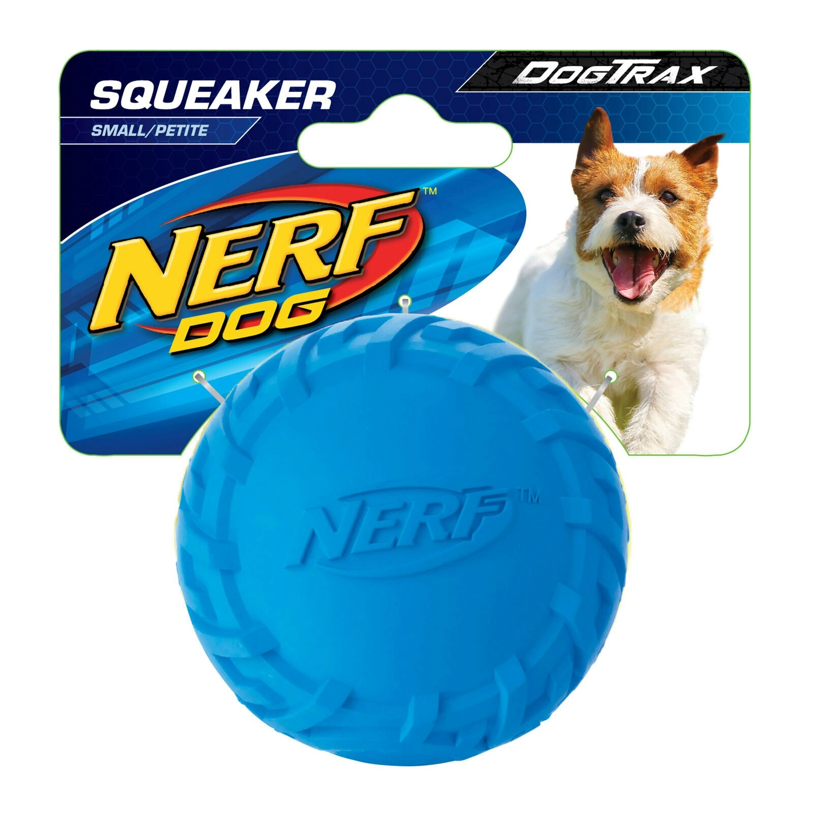 Nerf Dog 2.5in Small Tire Squeak Ball Interactive Rubber Textured Small Dog Toy