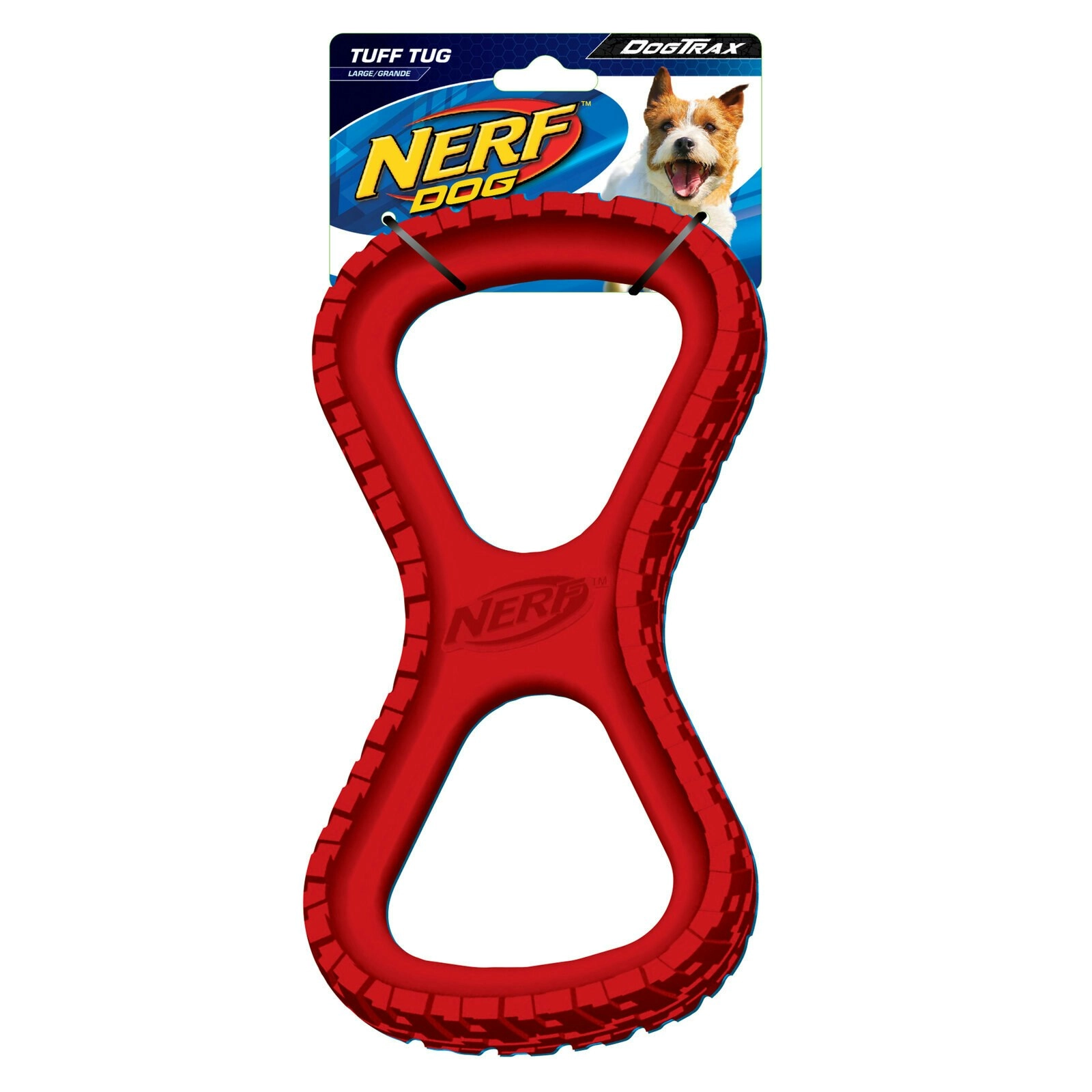 Nerf Dog 10in Large Tire Infinity Tug Red Rubber Pet Toy For Medium/Large Dogs