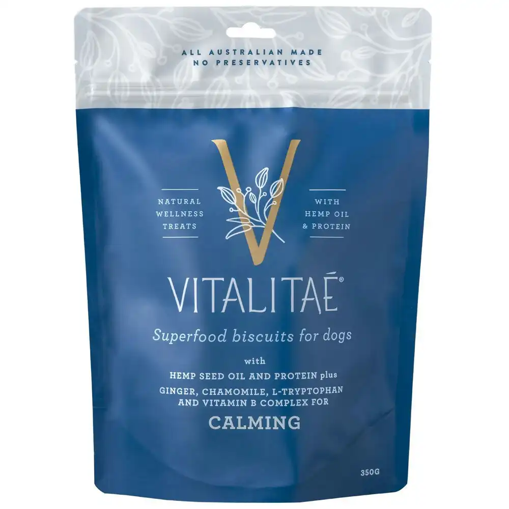 Vitalitae Dog 350g Biscuits Calming w/ Hemp Oil/Protein Pet Food Healthy Treats