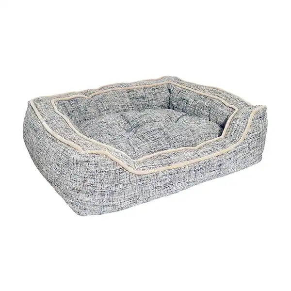 Rosewood 40 Winks Pet/Dog 68cm Bed Sleeper Luxury Slate/Oatmeal Square Cushion