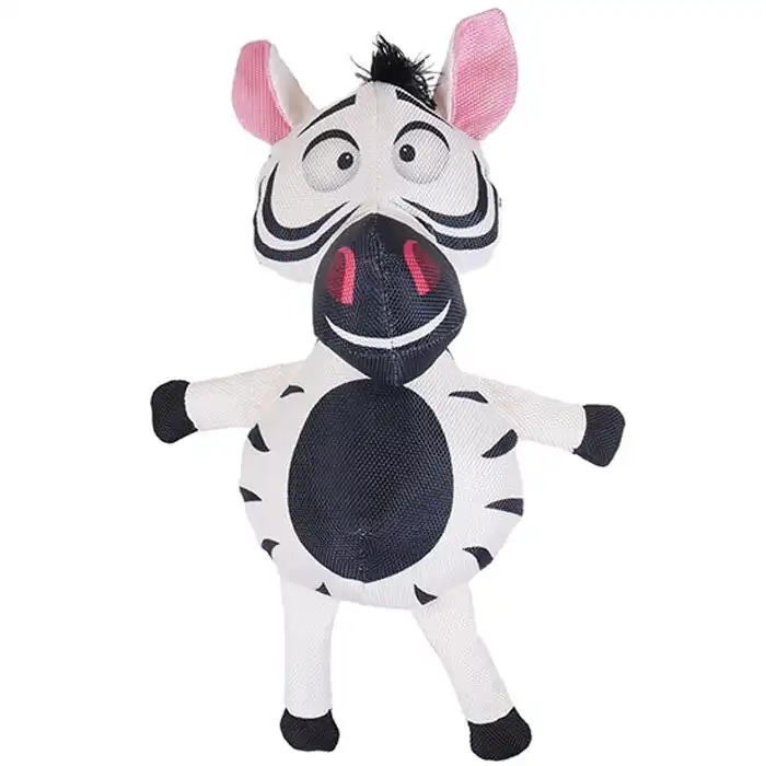 Rosewood Jolly Doggy Tough Safari Zebra Stuffed Pet/Dog Soft Toy Squeaker 32cm