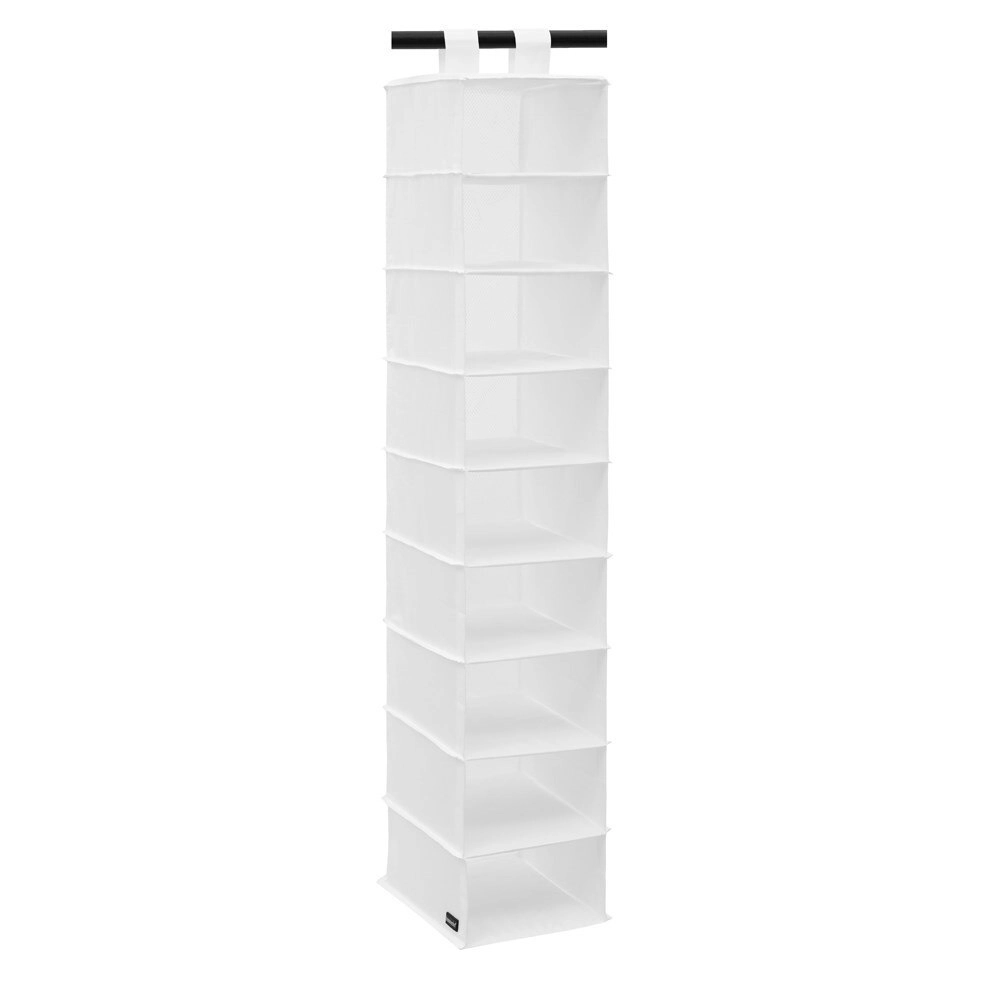 Boxsweden 120cm Kloset 9 Section Hanging Shelf Clothes Storage Organiser White