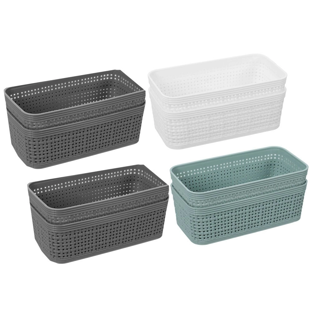 4x 2PK Boxsweden Ivy Weave Basket 18.5cm Home Storage Organiser Container Asst.