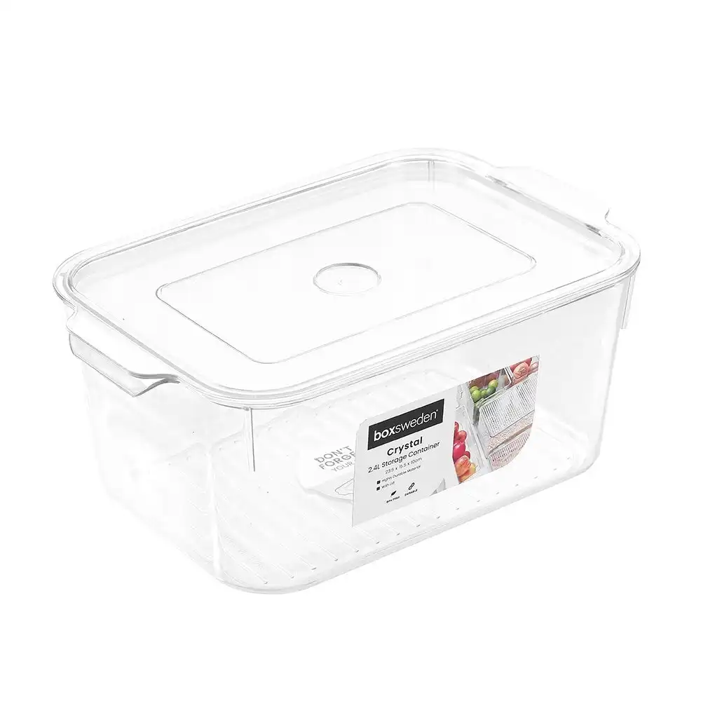 2 x Boxsweden 10L Compartment Storage Container - Clear