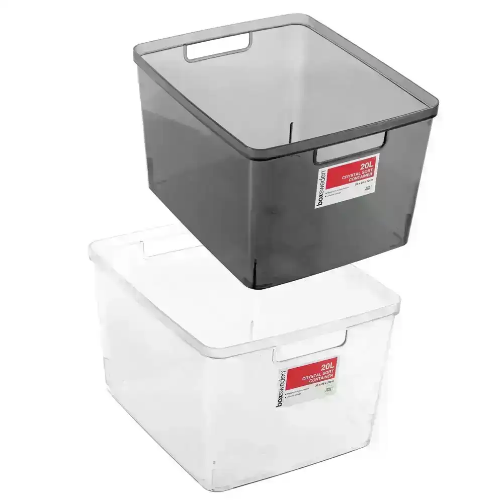 2x Box Sweden 34x24cm Crystal Storage Container/Organiser w/ Carry