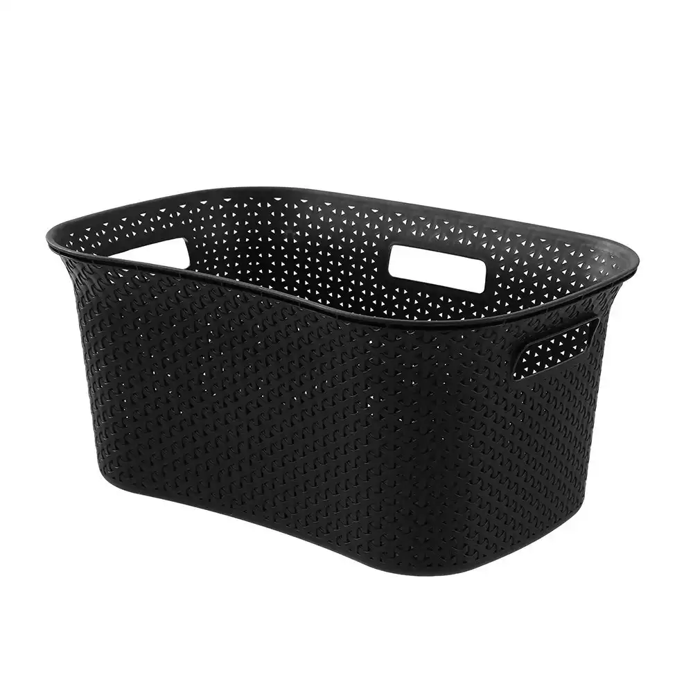 Boxsweden 38L Wicker Hip Hugger Laundry Basket/Container 56x38x25.5cm Assorted
