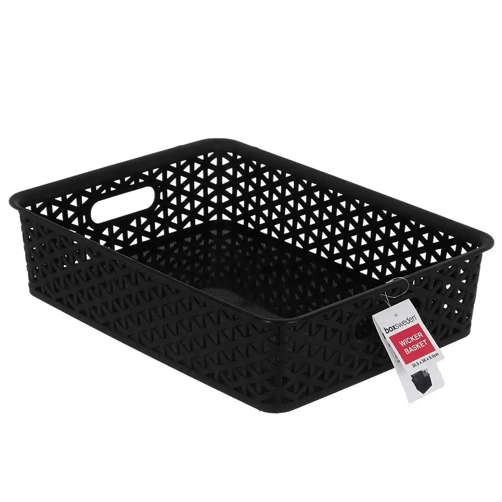 Boxsweden 35.5cm Wicker Design Home Organiser Basket Storage/Container Assorted
