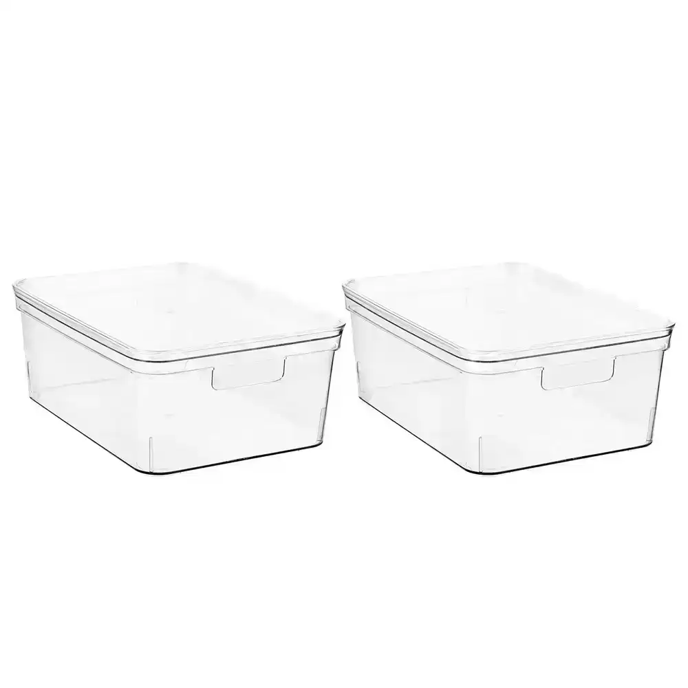 2x Box Sweden 34x24cm Crystal Storage Container/Organiser w/ Carry