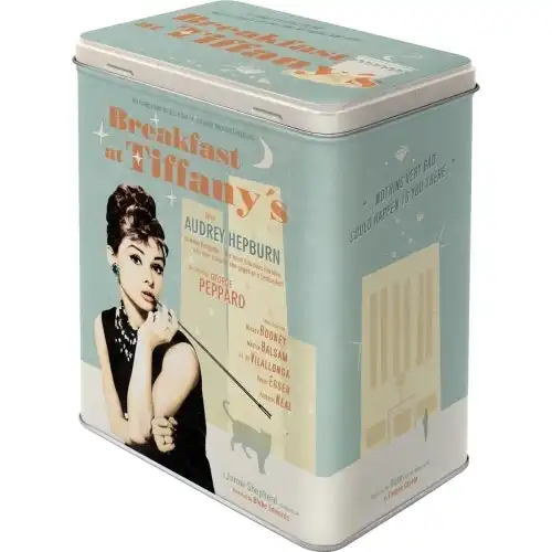 Nostalgic Art 20cm/3L Tin Box Storage Breakfast at Tiffany's Organiser Large