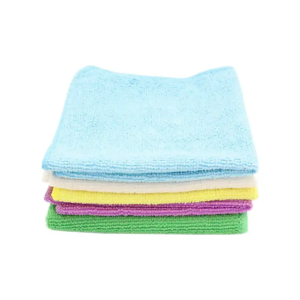 5PK White Glove 30x30cm Cleaning Microfibre Cloth Assorted Colour Towel Wash