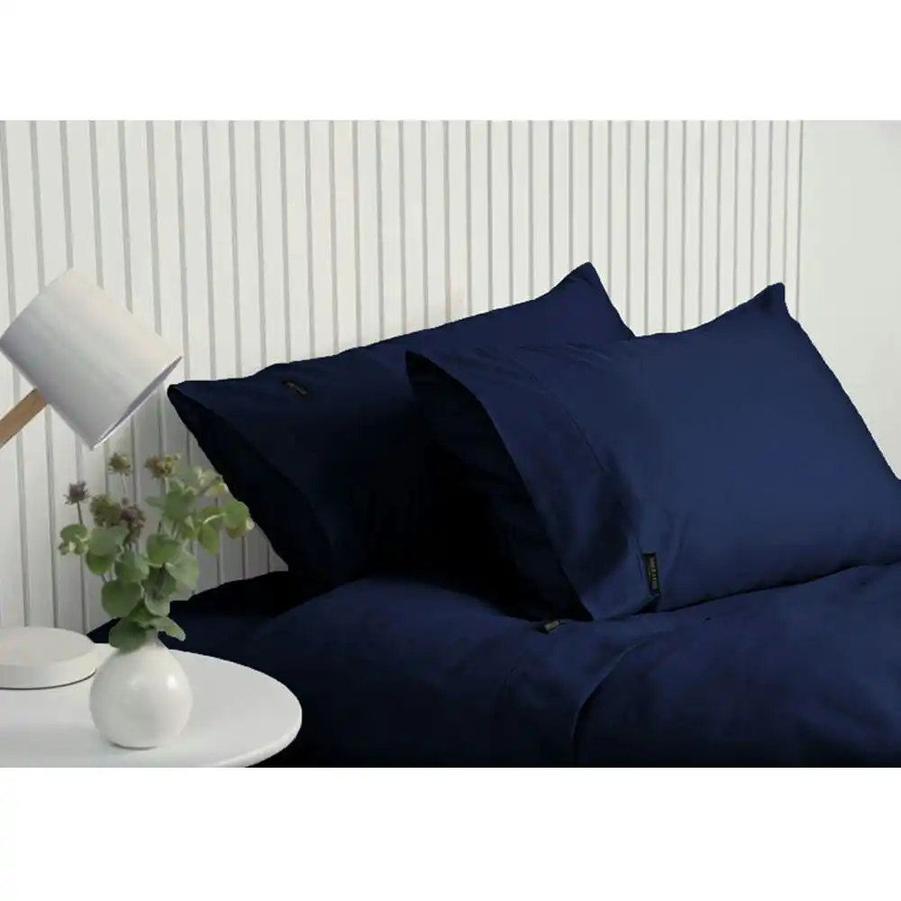 Sheraton Luxury 1000TC Cotton Double Fitted Sheet Set w/ Pillowcases Nightfall