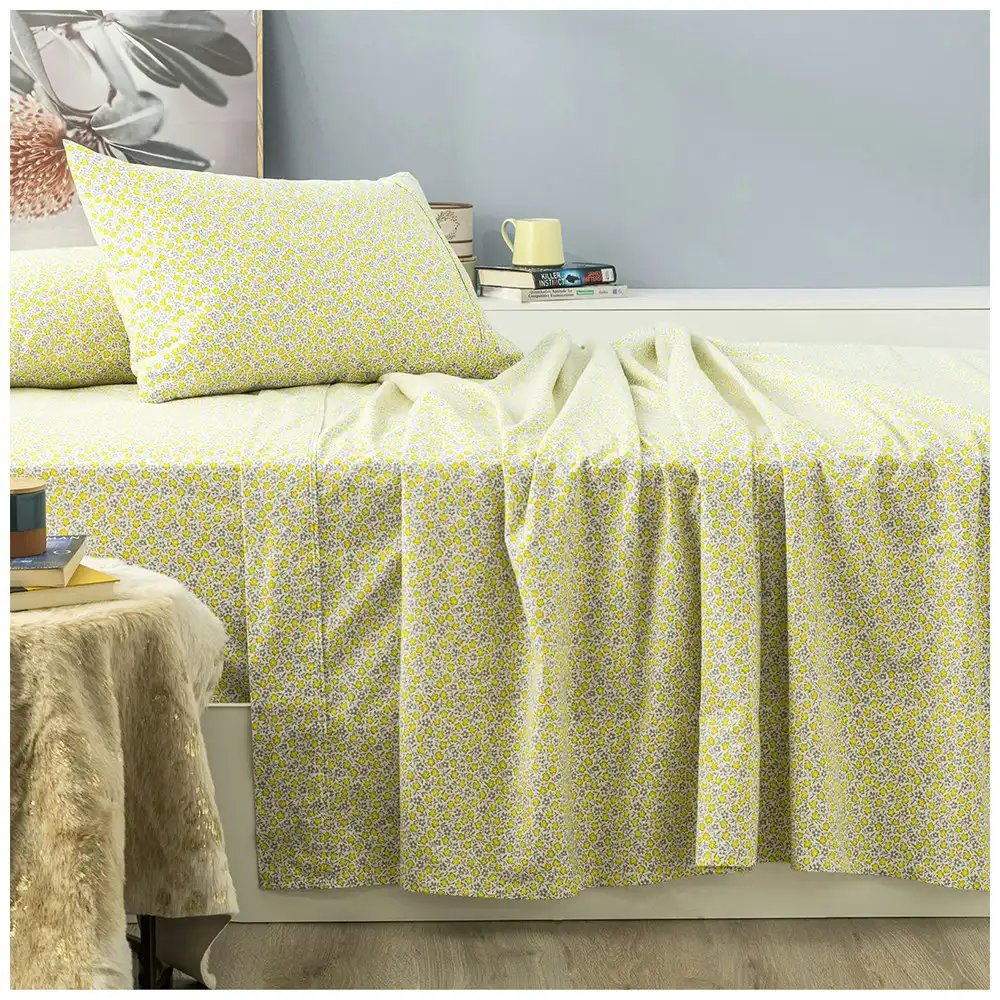 Park Avenue Single Bed Flannelette Fitted Sheet Set 175 GSM Egyptian Cotton FLO