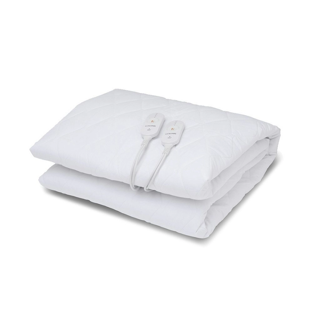 Goldair Platinum Electric Blanket For King Size Bed Antibacterial Cotton White