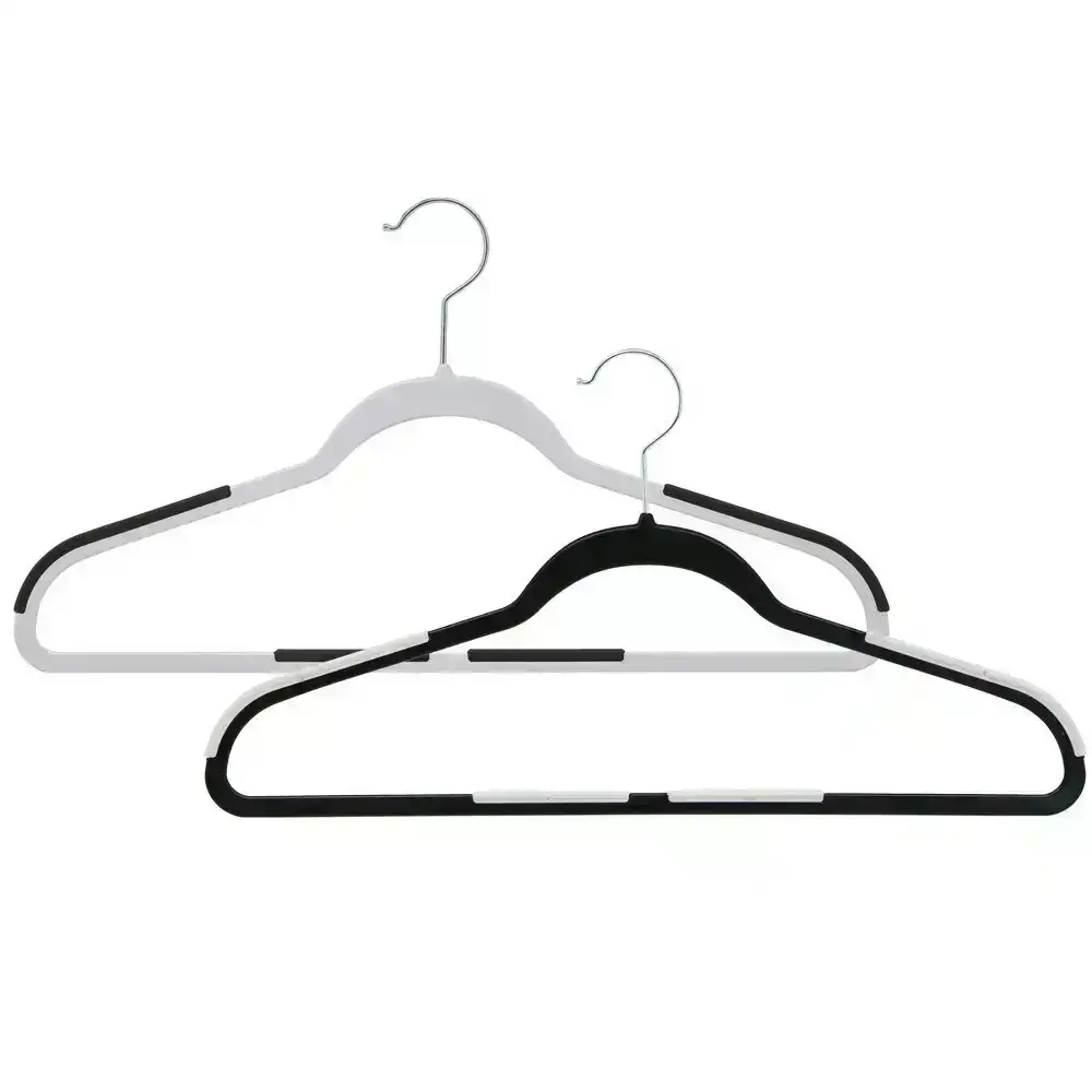 2x 10PK Boxsweden Plastic Hangers 45cm w/ Anti Slip TPR Closet Organiser Assort