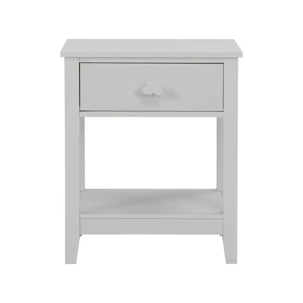 Design Square Oliver Modern Bedside Nightstand Side Table W/ 1-Drawer - White