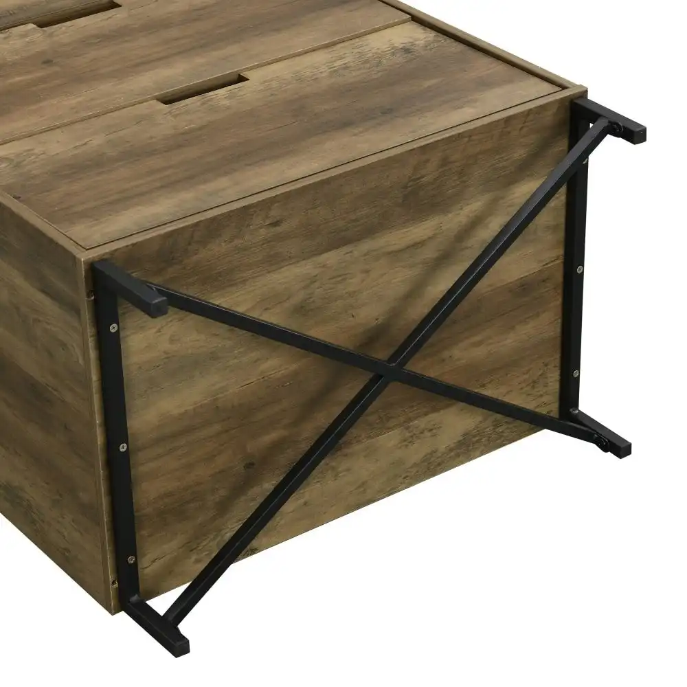 Design Square Elijah Industrial Chest Of 4-Drawers Tallboy Storage Cabinet - Old Wood