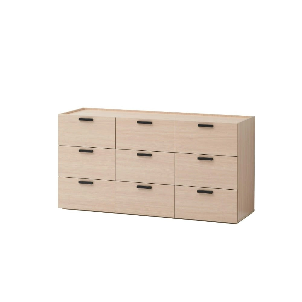 Design Square Keith Dresser Chest Of 9-Drawers Storage Cabinet - Oak