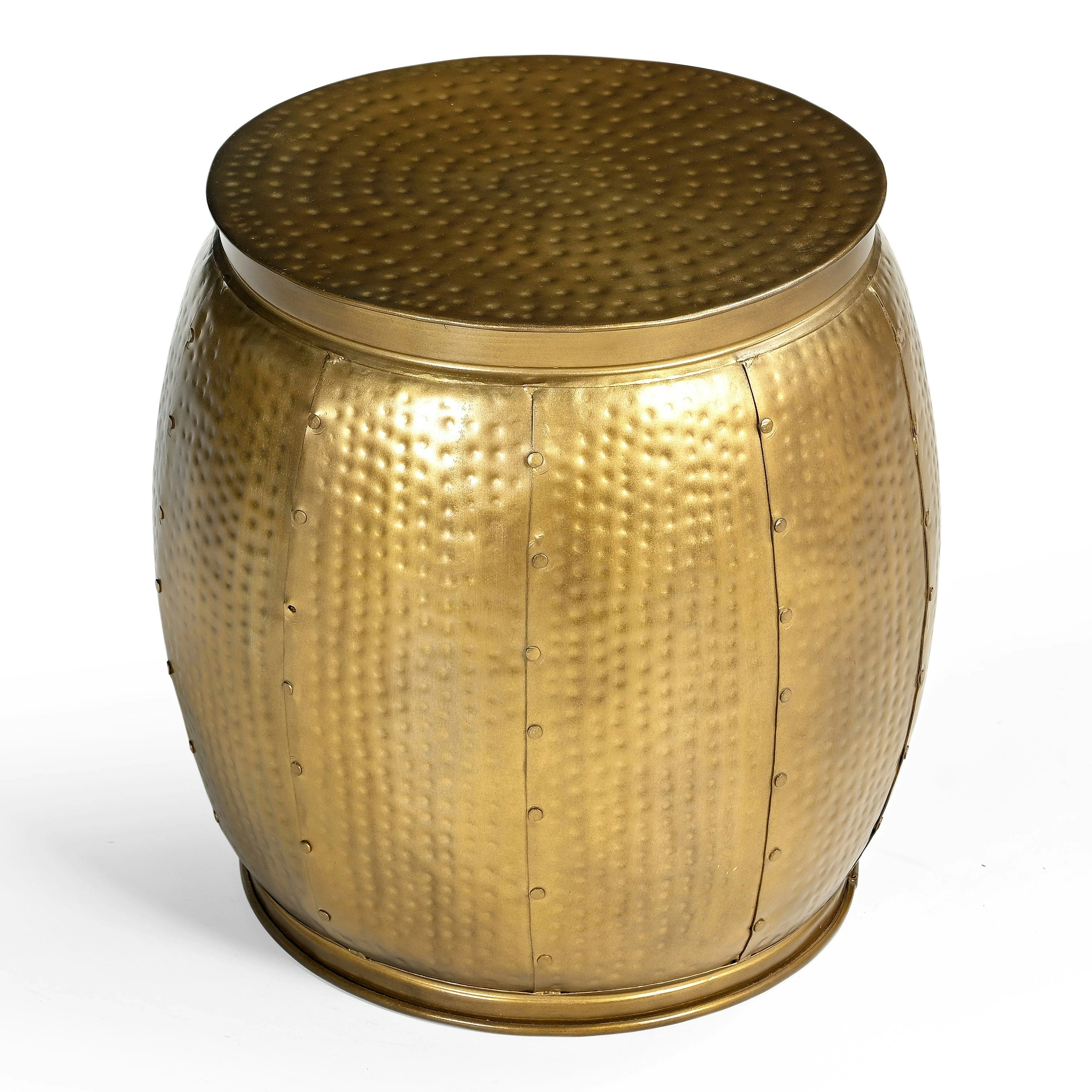 Titan Brass Hammered Look Round Metal Side Table