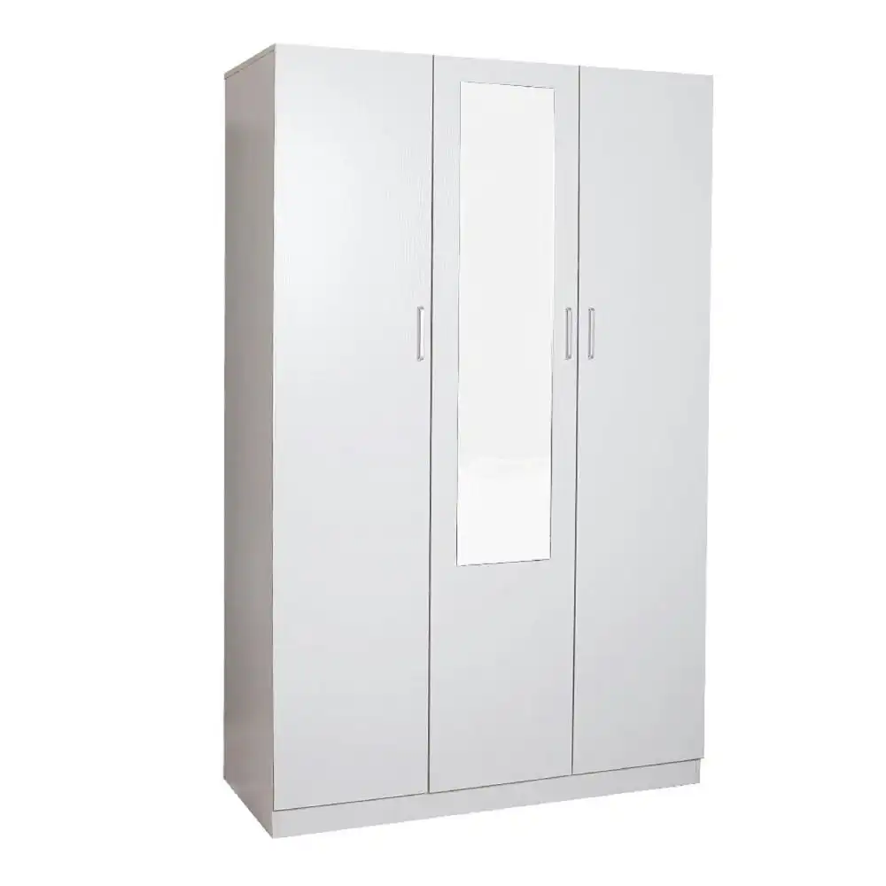 Modern 3-Door Multi-Purpose Wardrobe Closet Clothes Storage Cabinet - White