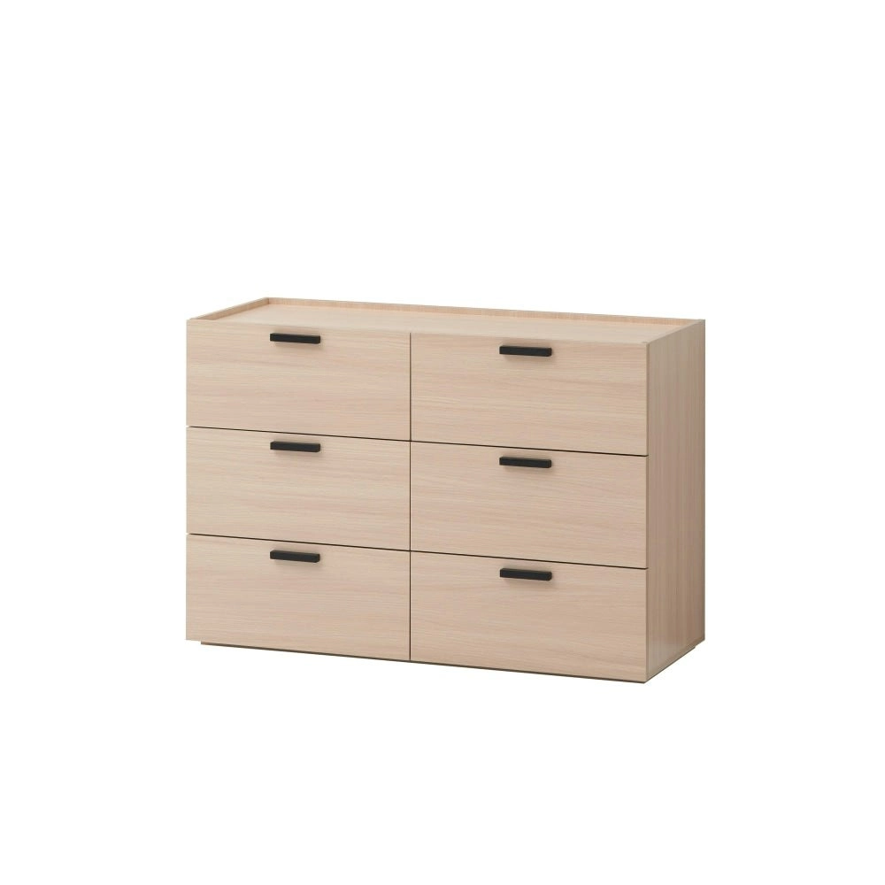 Design Square Keith Dresser Chest Of 6-Drawers Storage Cabinet - Oak