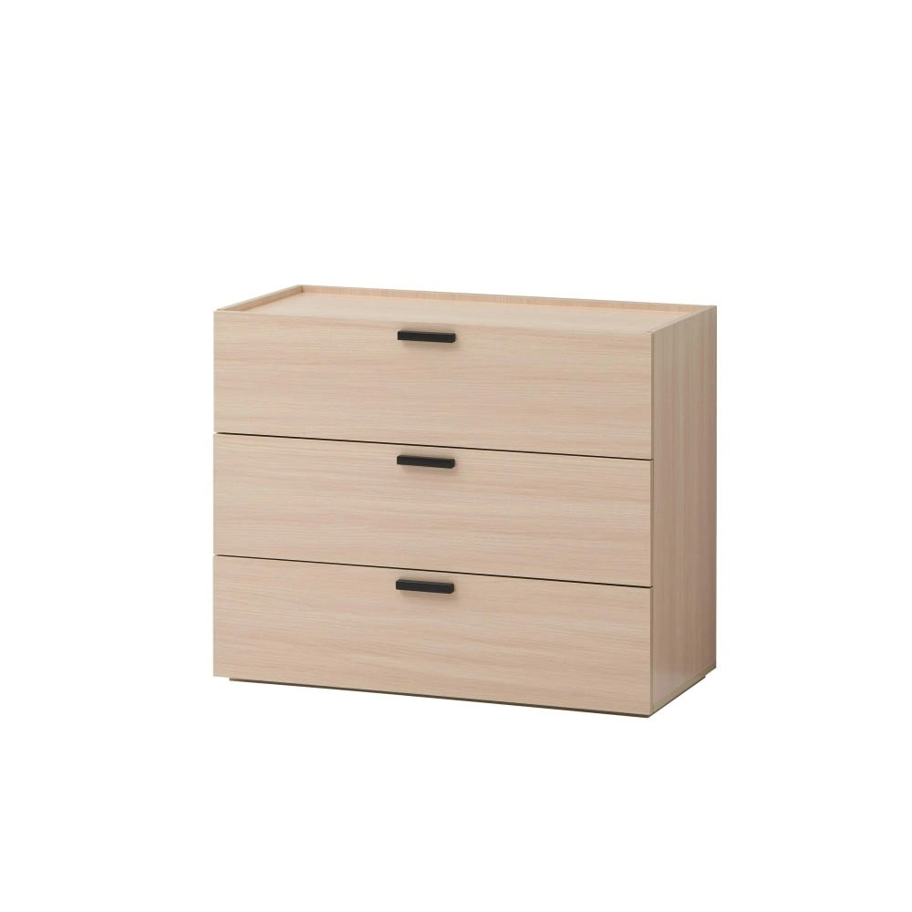 Design Square Keith Chest Of 3-Drawers Lowboy Storage Cabinet - Oak