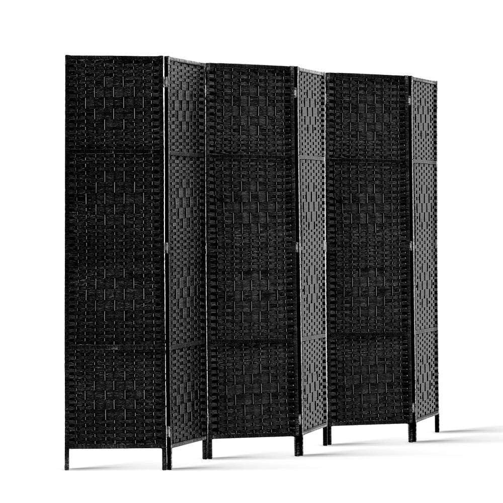 6 Panel Room Divider - Black