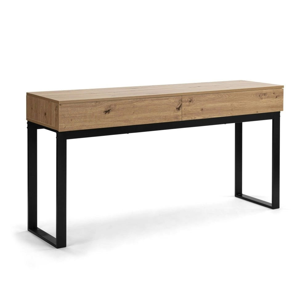 Design Square Talia Hallway Console Hall Table W/ 2-Drawers - Oak/Black