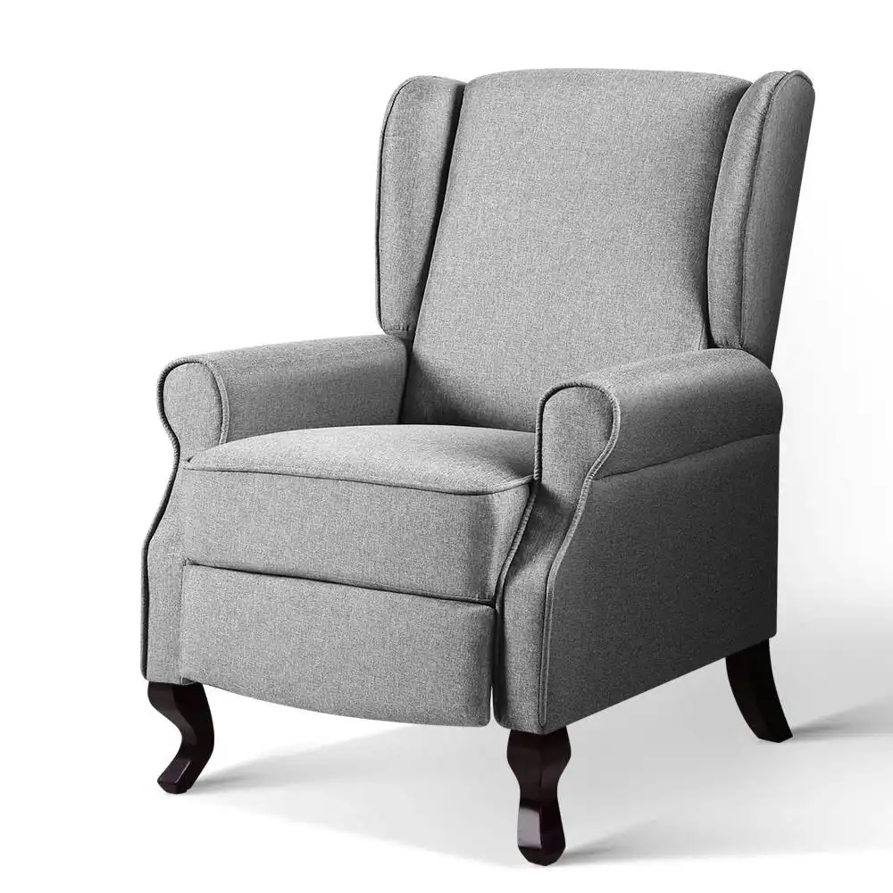 Recliner Chair Luxury Lounge Armchair Single Sofa Couch Fabric Grey