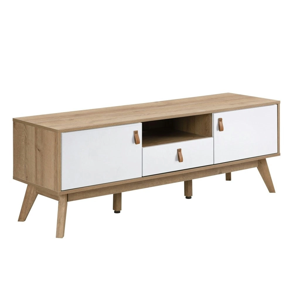 Design Square Eliana Modern Scandinavian Entertainement Unit TV Stand 150cm - Oak/White