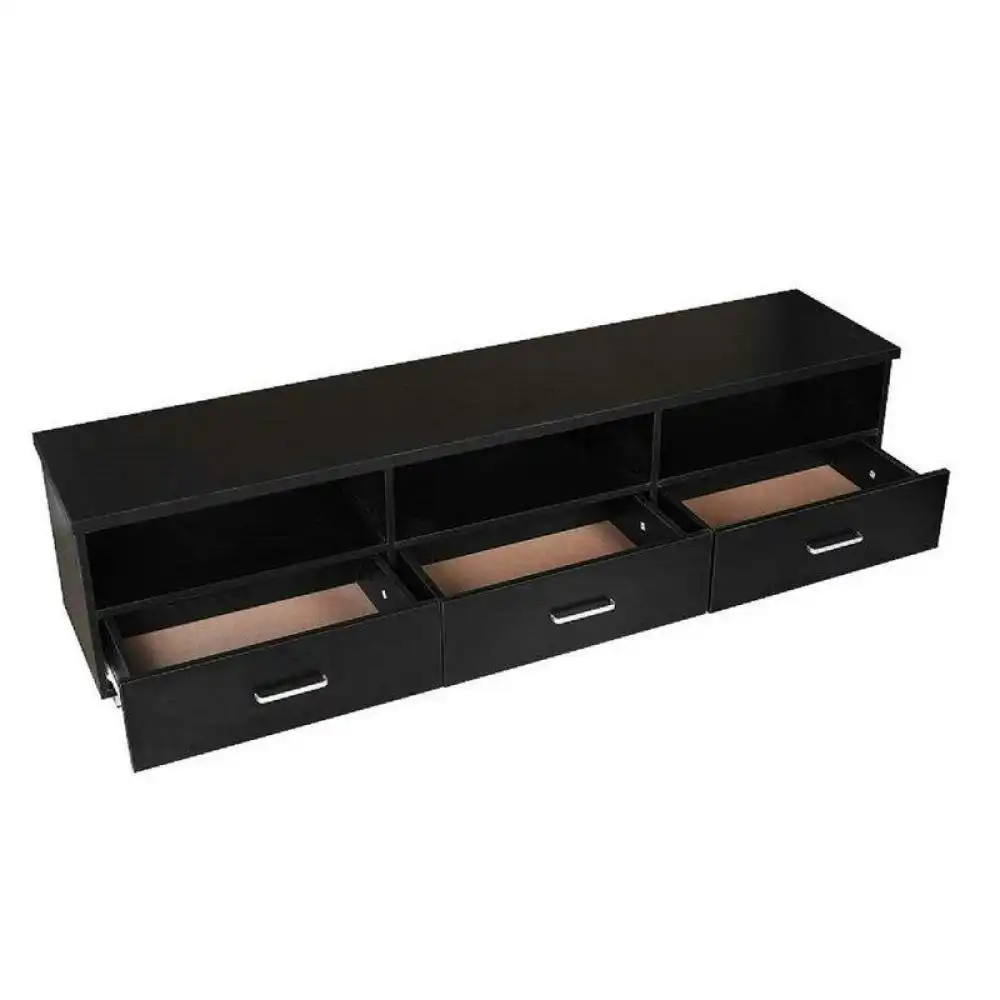 Design Square Modern Tech TV Stand Cabinet Entertainment Unit 1.8m - Black