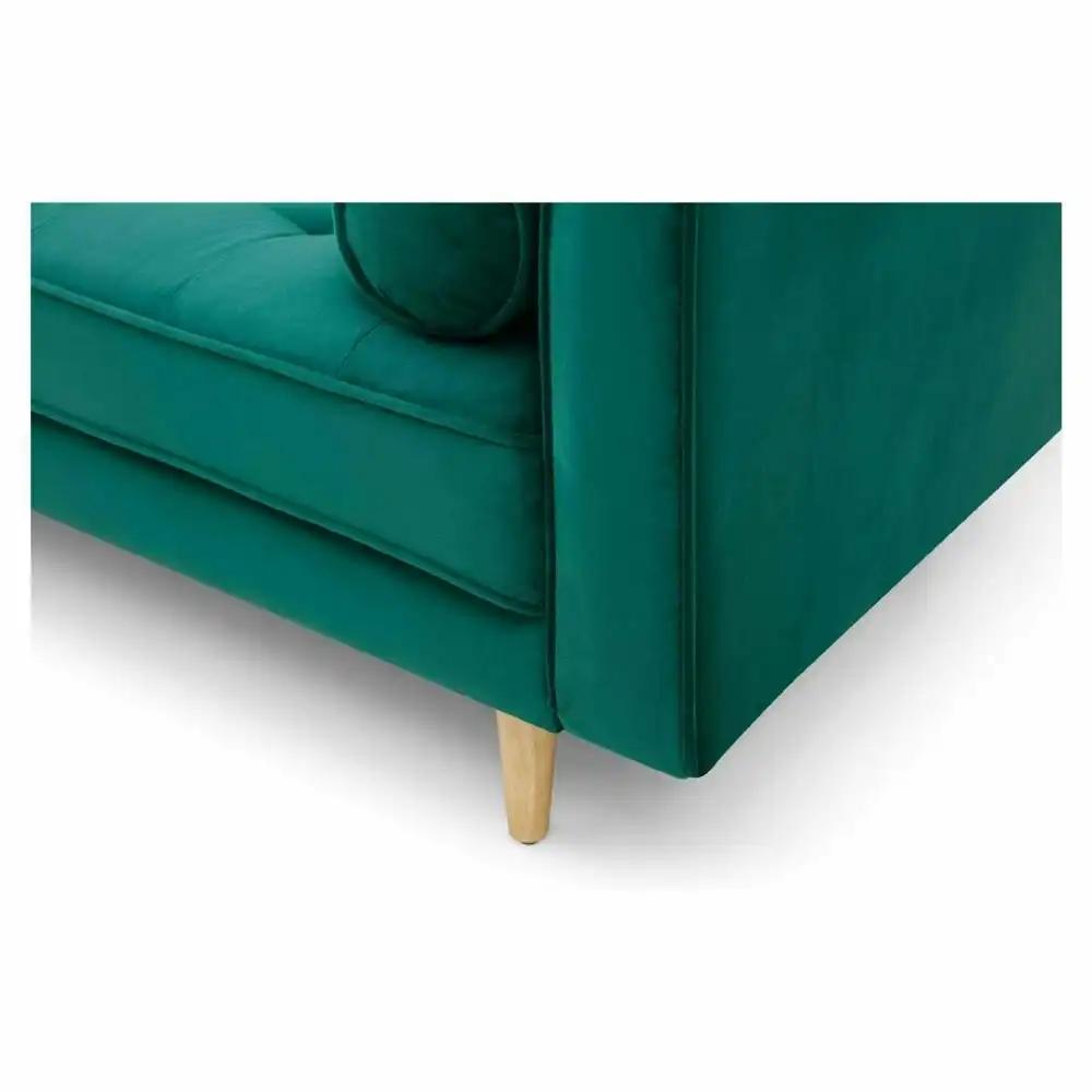 Modern Designer Scandinavian Velvet Fabric 3-Seater Sofa Bed - Green