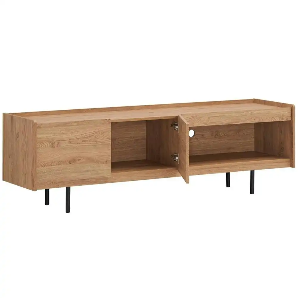 Design Square Lazlo Modern Scandinavian TV Stand Entertainment Unit - Oak