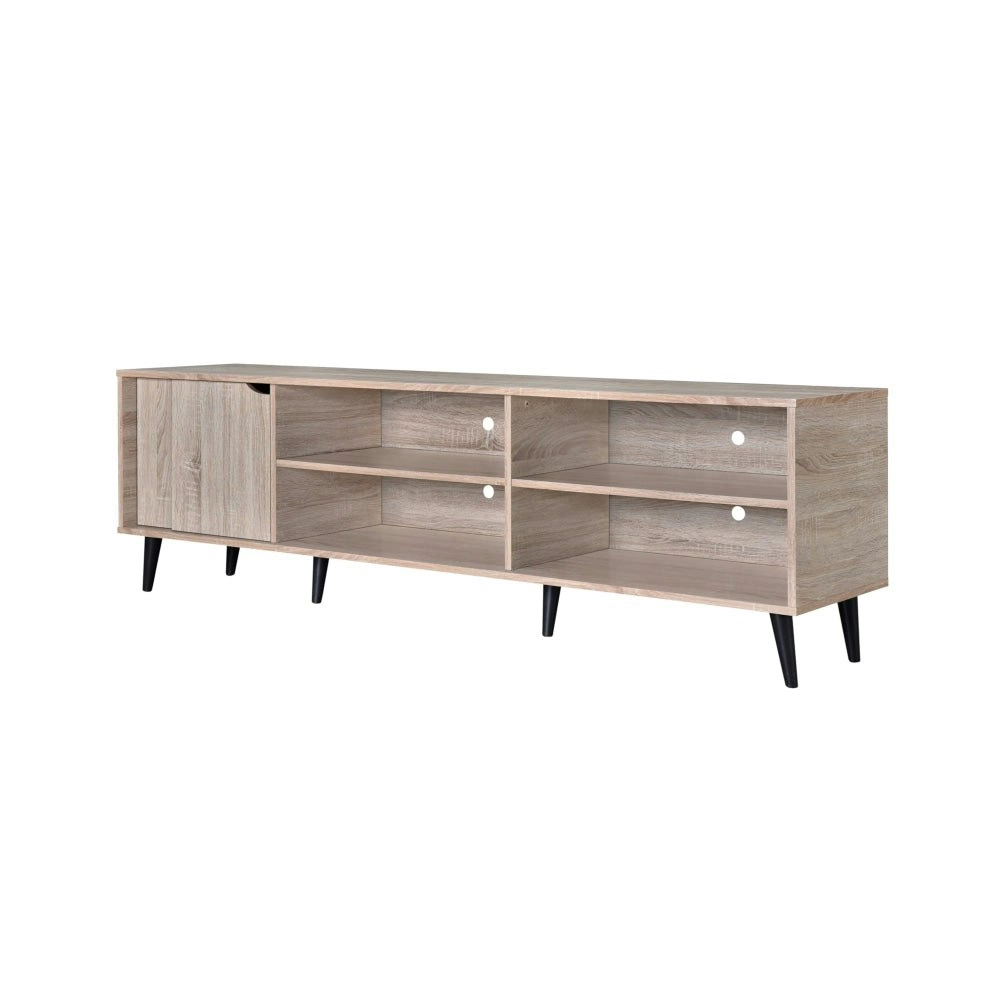 Nusa Lowline Industrial Wooden Entertainment Unit TV Stand 181cm - Oak