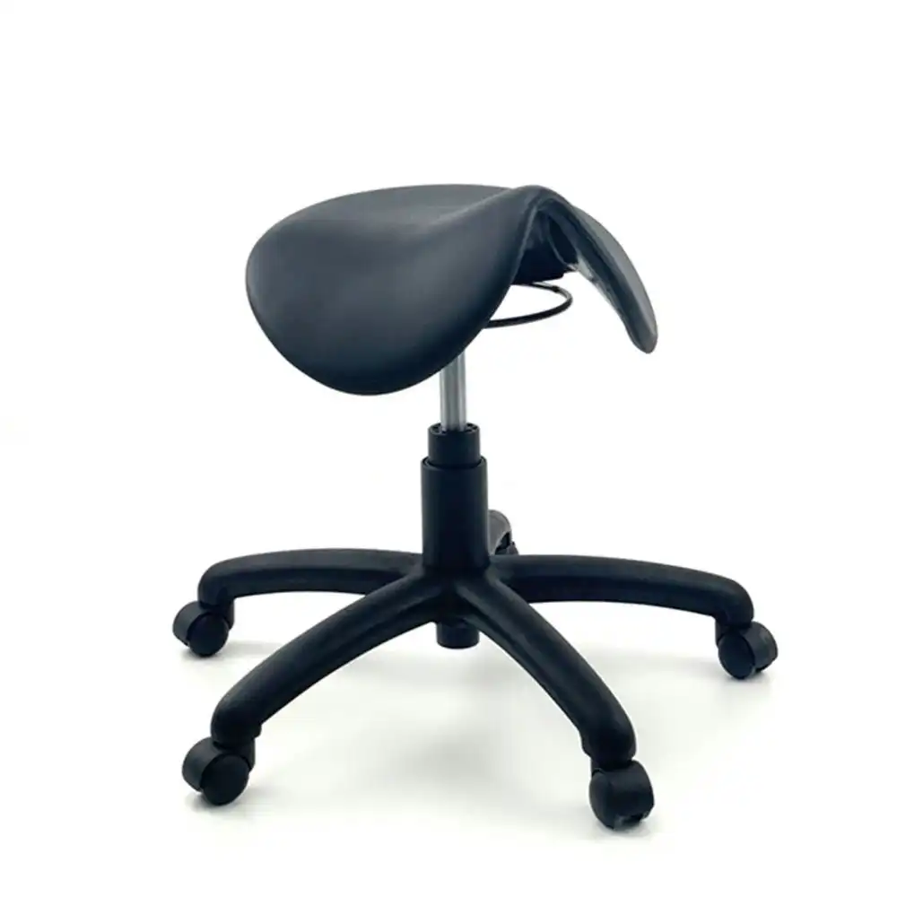 UNIX MUELLER Saddle Nylon Base Office Lab Task Stool Computer Chair - Black